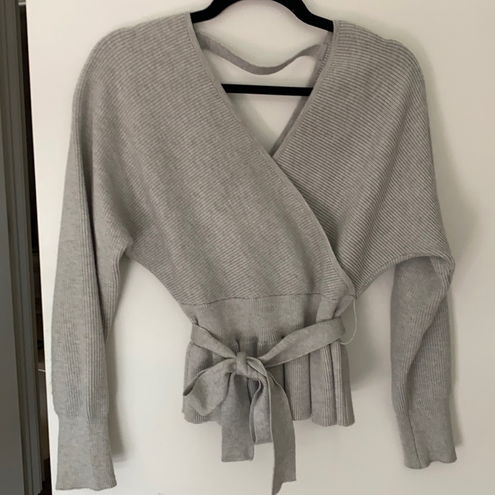 Grey structured sweater